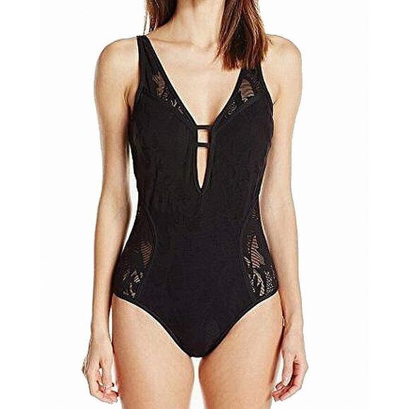 Athena Sahara Palm Mirra One Piece Swimsuit Black Size XS - Picture 1 of 2